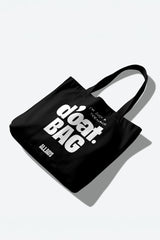 ALLDAYS d'oat. Tote bag in black 'I'm just a teenage d'oat bag'